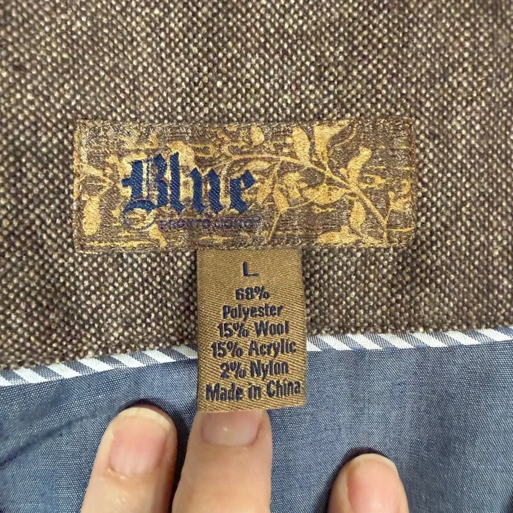 Blue Pronto Uomo Brown Tweed Welt Pocket Vest Waistcoat Office Preppy